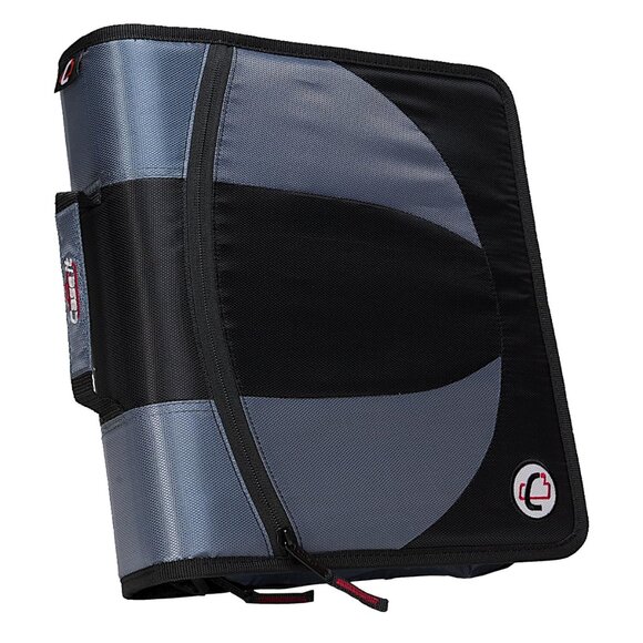 12 Pocket 2-in-1 Zipper Binder - 3" 600 Sheet Capacity, Pencil Pouch, Strap, Blk - Picture 1 of 6